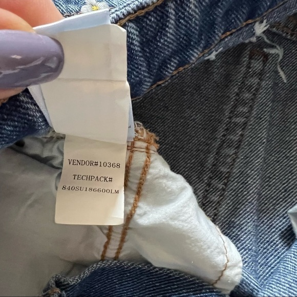 LOTTIE MOSS DENIM JEAN DAISY‎ EMBROIDERED RAW HEM WOMEN’S SKIRT SIZE 27 - Picture 9 of 11